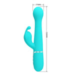 Vibrator Pretty Love Bunny cu 7 vibrații, 4 împingeri, 4 rotații