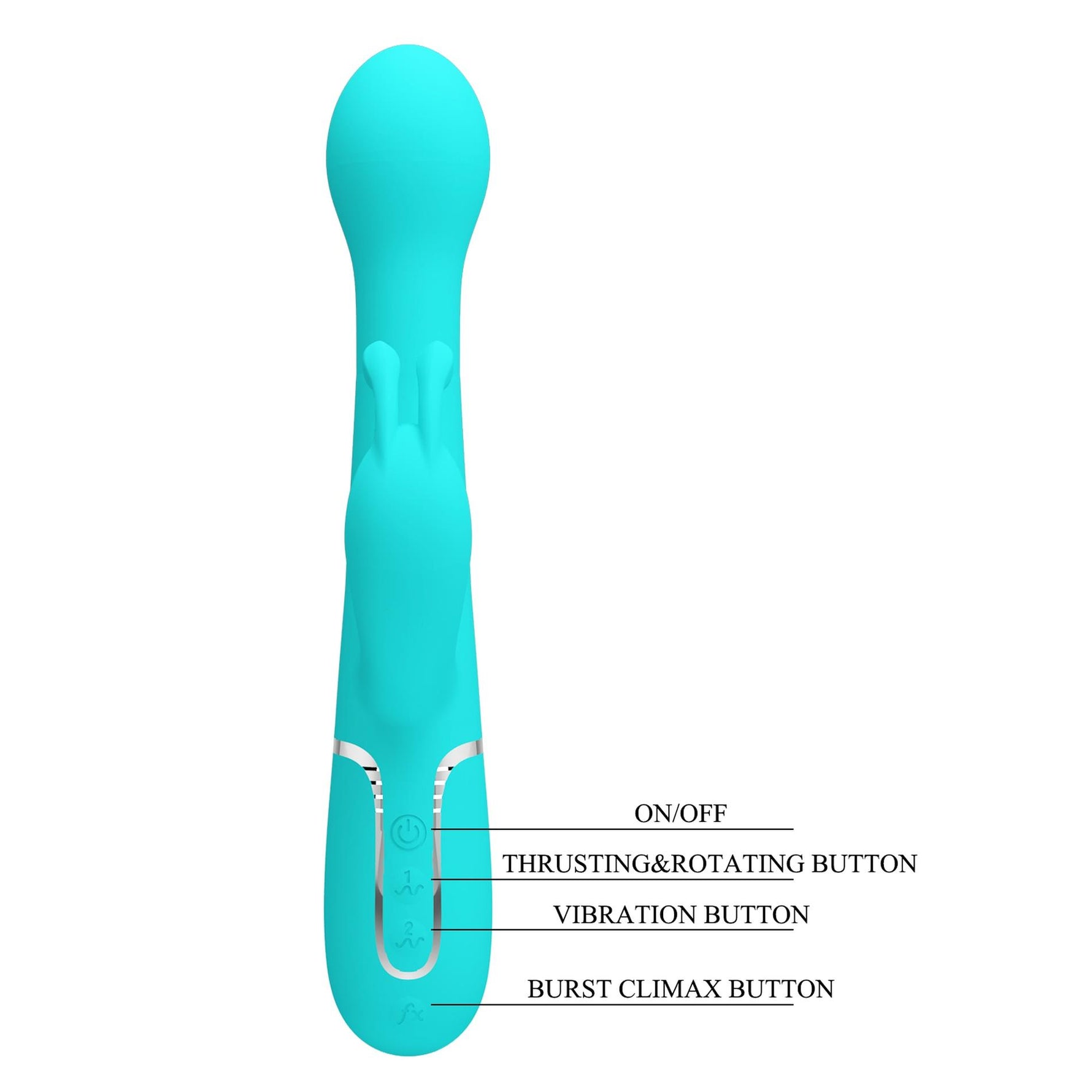 Vibrator Pretty Love Bunny cu 7 vibrații, 4 împingeri, 4 rotații