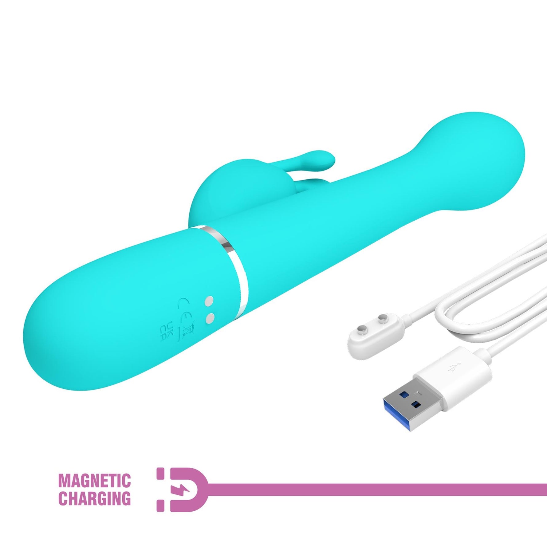 Vibrator Pretty Love Bunny cu 7 vibrații, 4 împingeri, 4 rotații