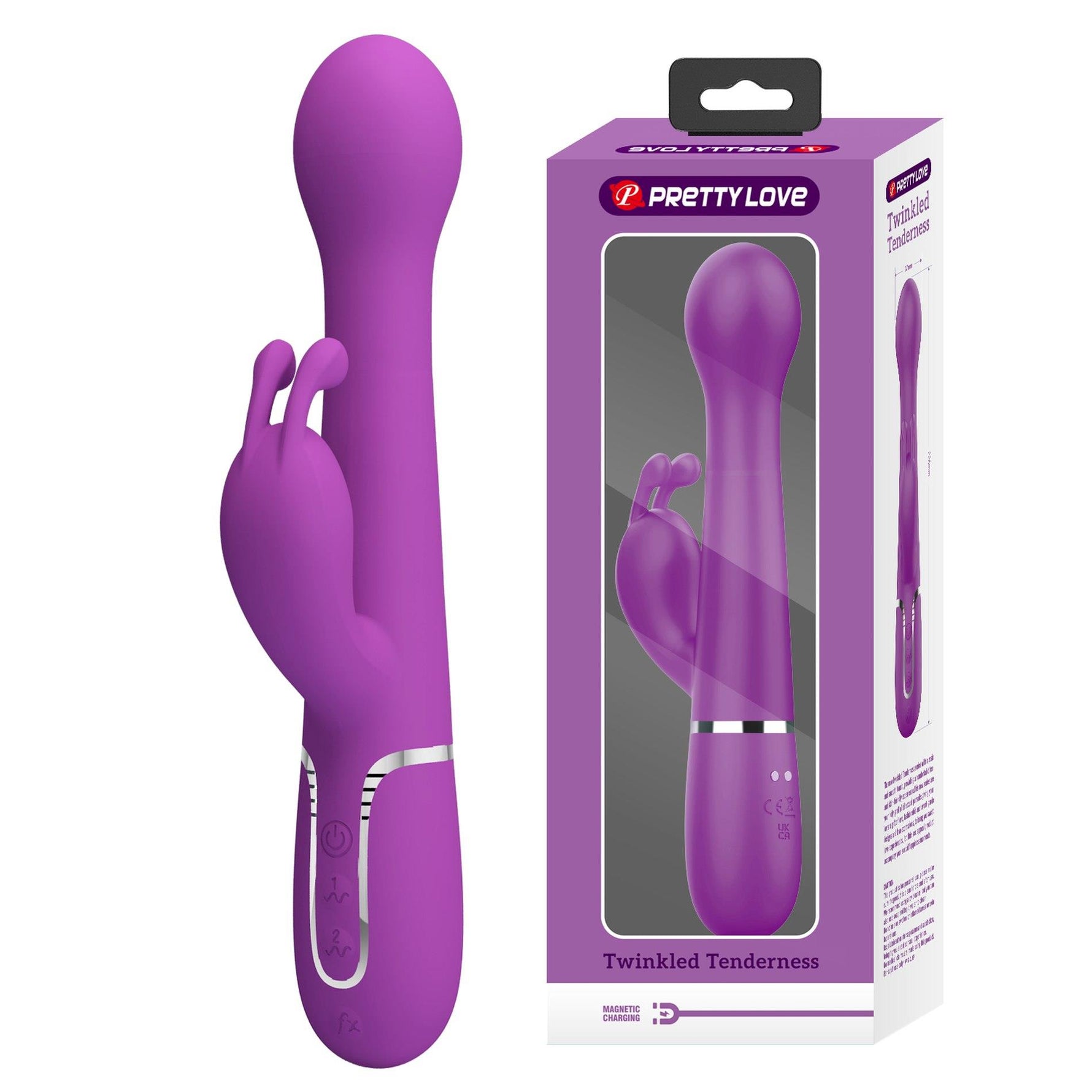 Vibrator rotativ Pretty Love Dejon cu 7 vibrații, model iepuraș, violet