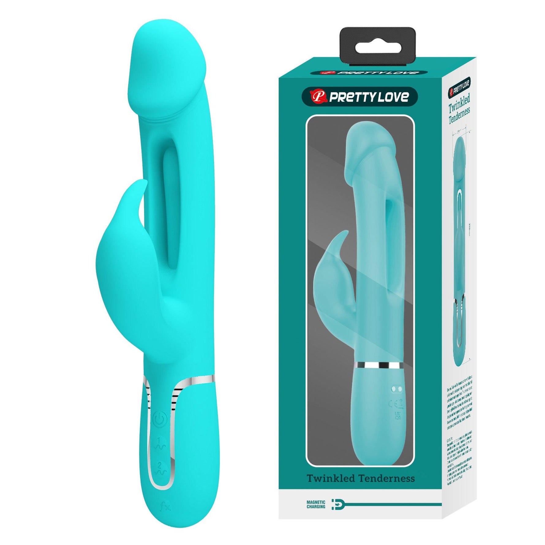 Vibrator Pretty Love Kampas verde cu formă de iepuraș și limbă mobilă