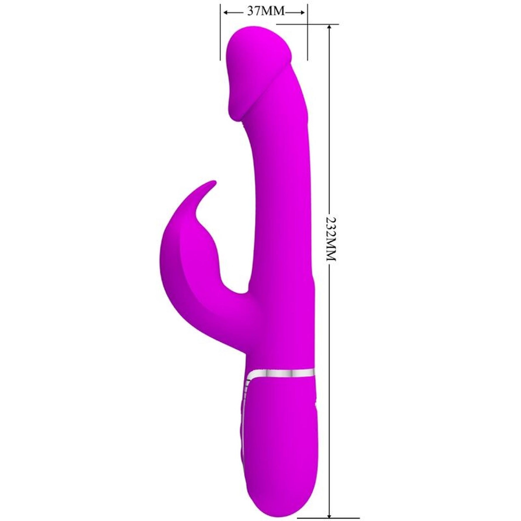 Vibrator Pretty Love Bunny cu limbă, purpuriu, USB