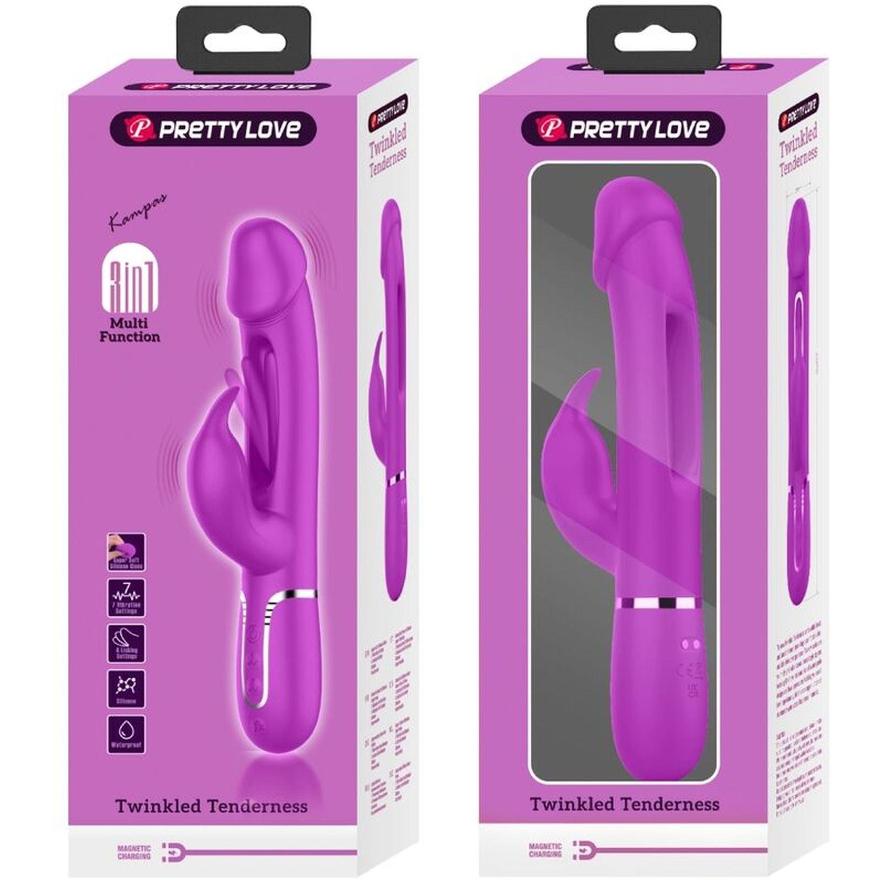 Vibrator Pretty Love Bunny cu limbă, purpuriu, USB