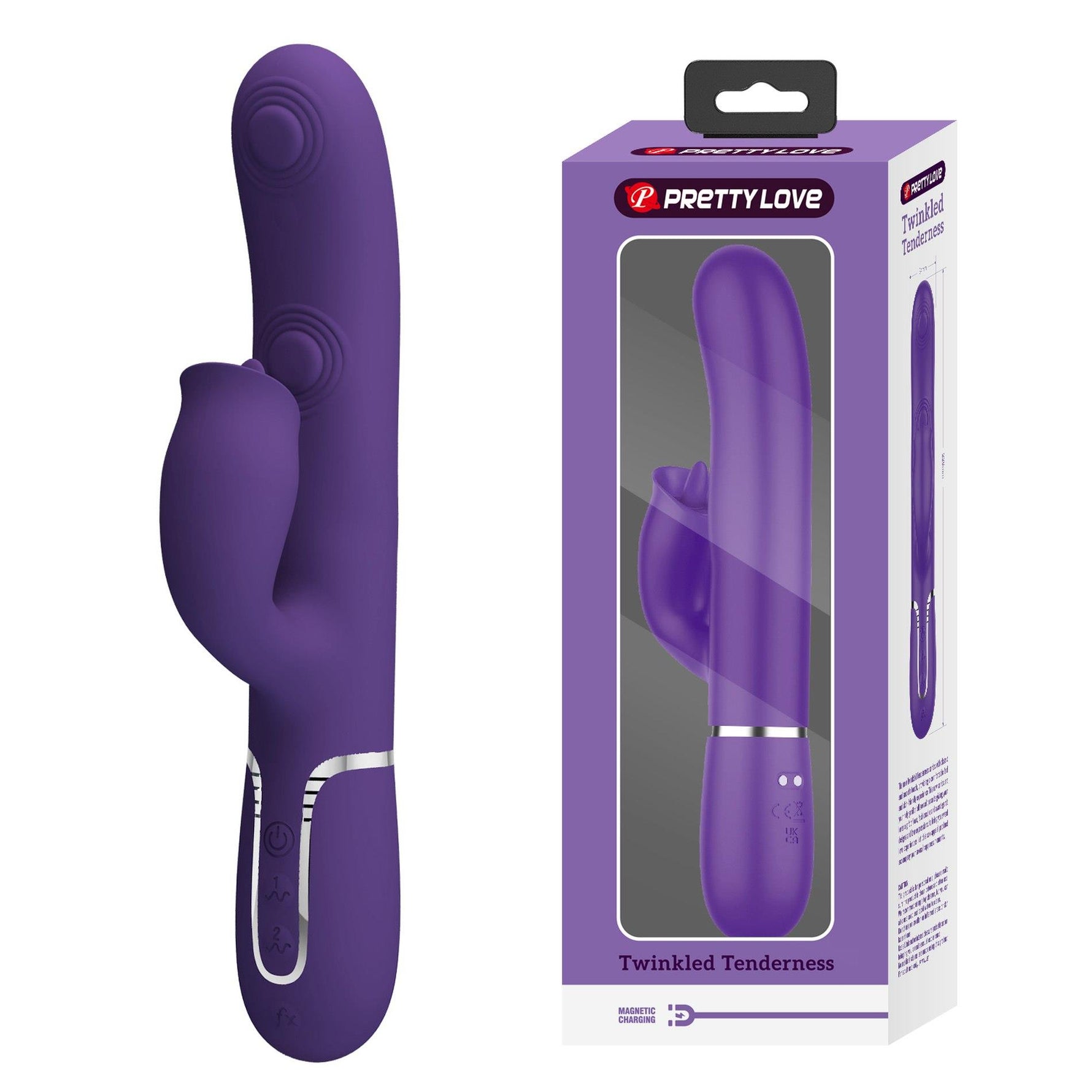 Vibrator USB Pretty Love Gigi din silicon violet, model iepuraș USB