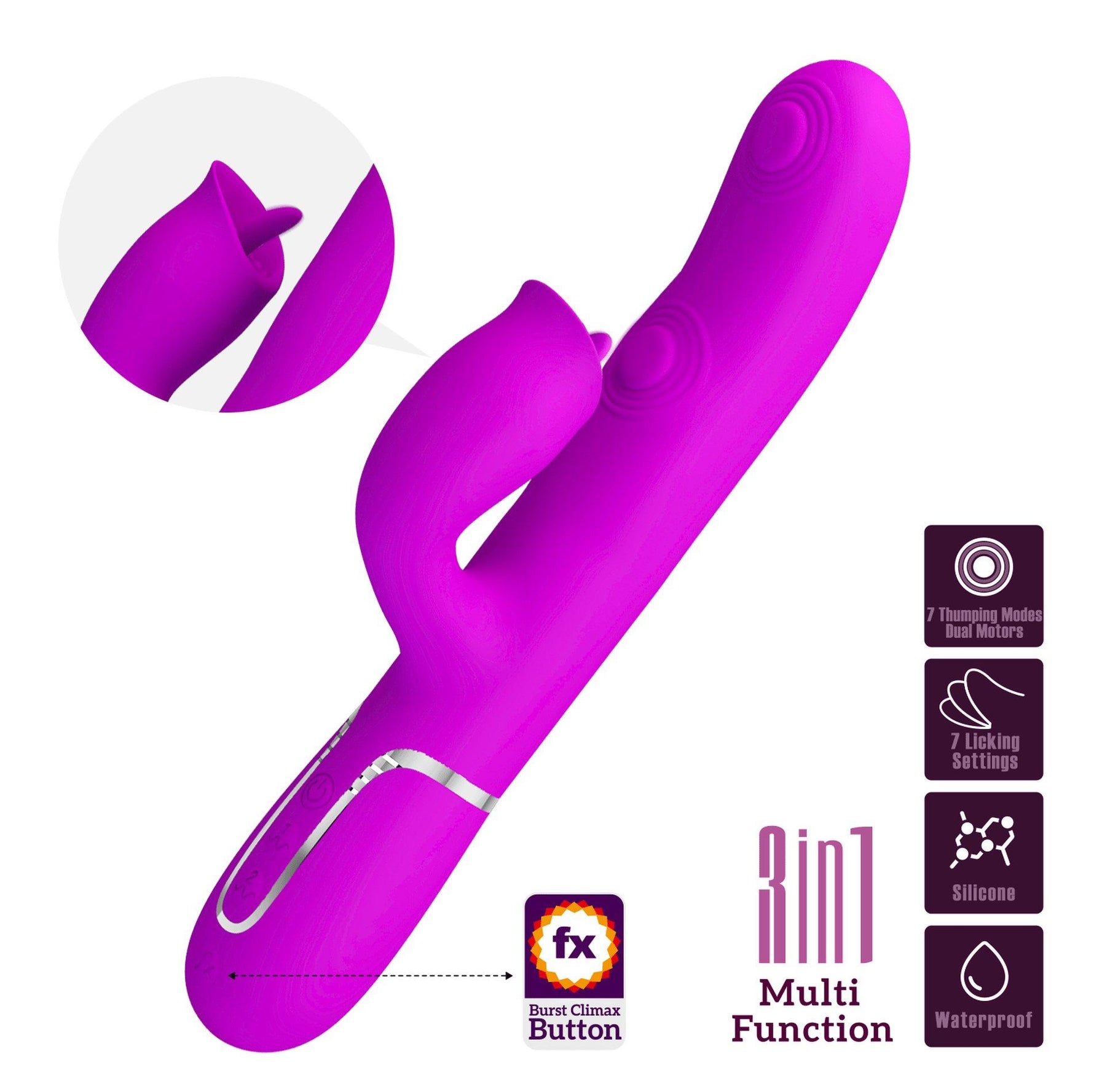 Vibrator USB Pretty Love Gigi Purple Licking Bunny