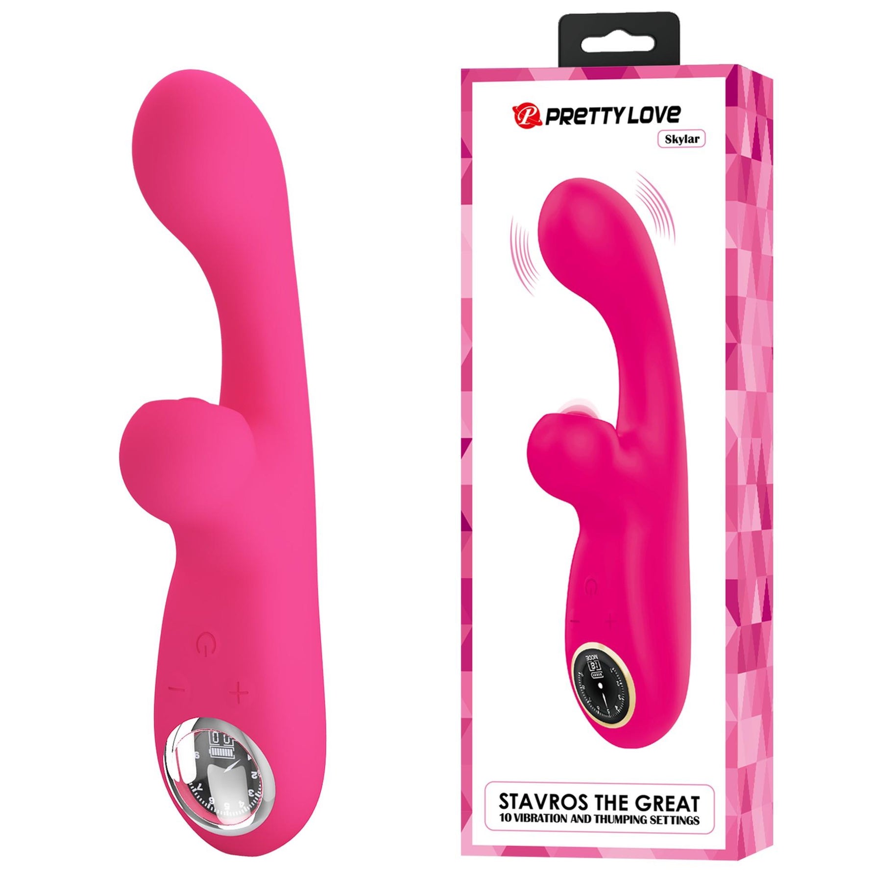 Vibrator USB Pretty Love Skylar din silicon roz, cu aspect de iepuraș