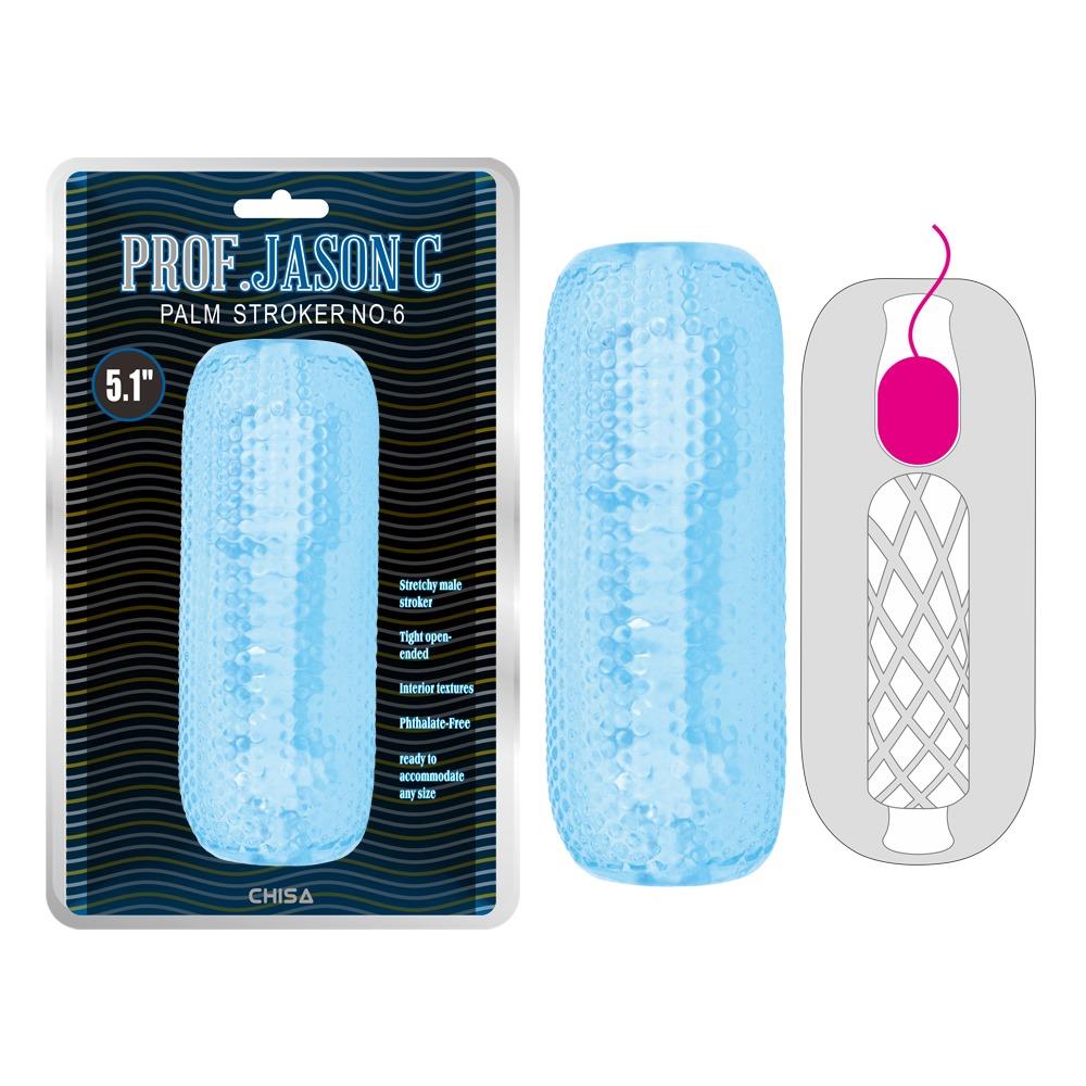 Manșon masturbator Prof. Jason C Palm Stroker nr. 6 albastru, 12,5 cm