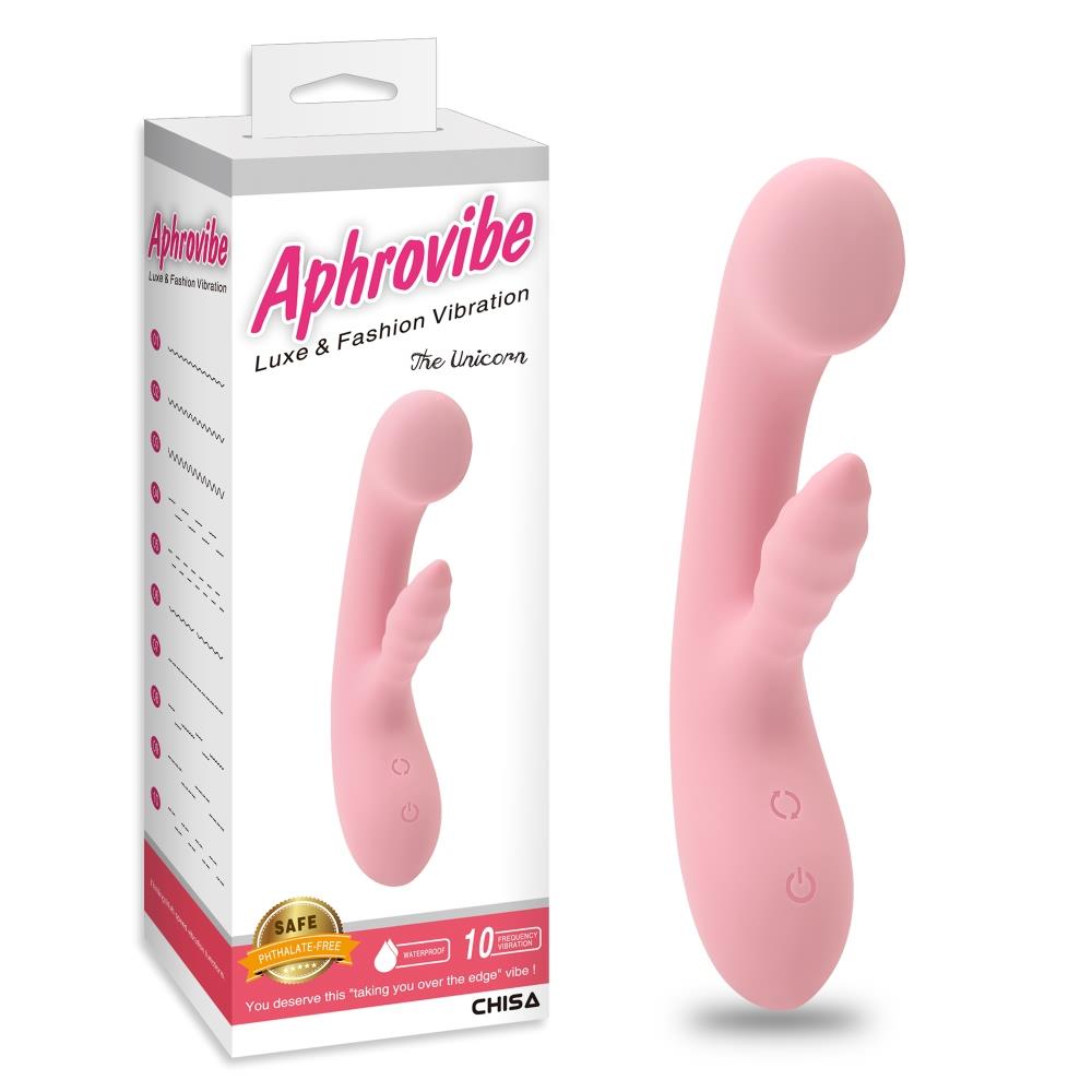 Vibrator punct G Aphrovibe din silicon cu unicorn, 21,5 cm