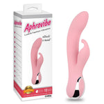 Vibrator Aphrovibe din silicon tip iepuraș, 10 funcții, USB, 18 cm