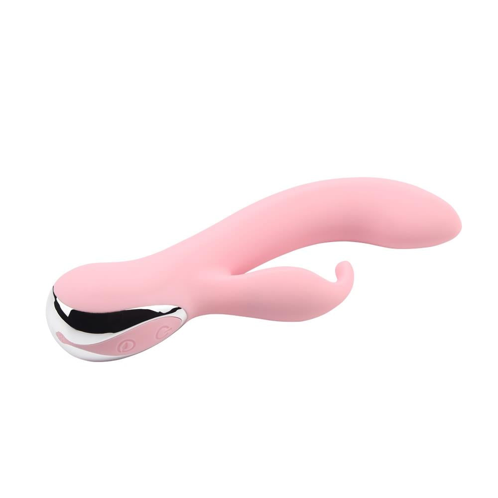 Vibrator Aphrovibe din silicon tip iepuraș, 10 funcții, USB, 18 cm