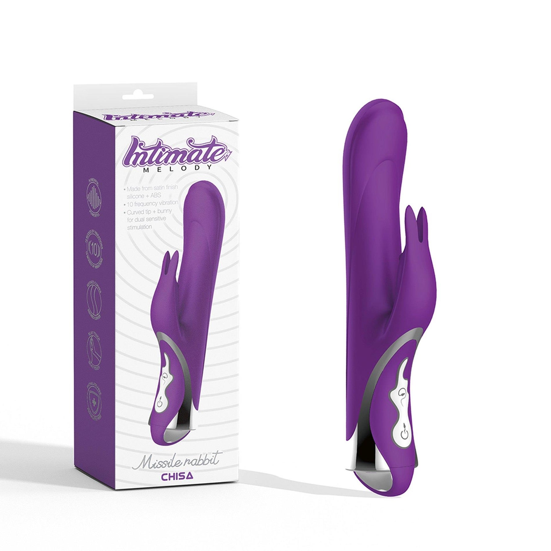 Vibrator rotativ Missile Rabbit Intimate Melody iepuraș violet 24 cm