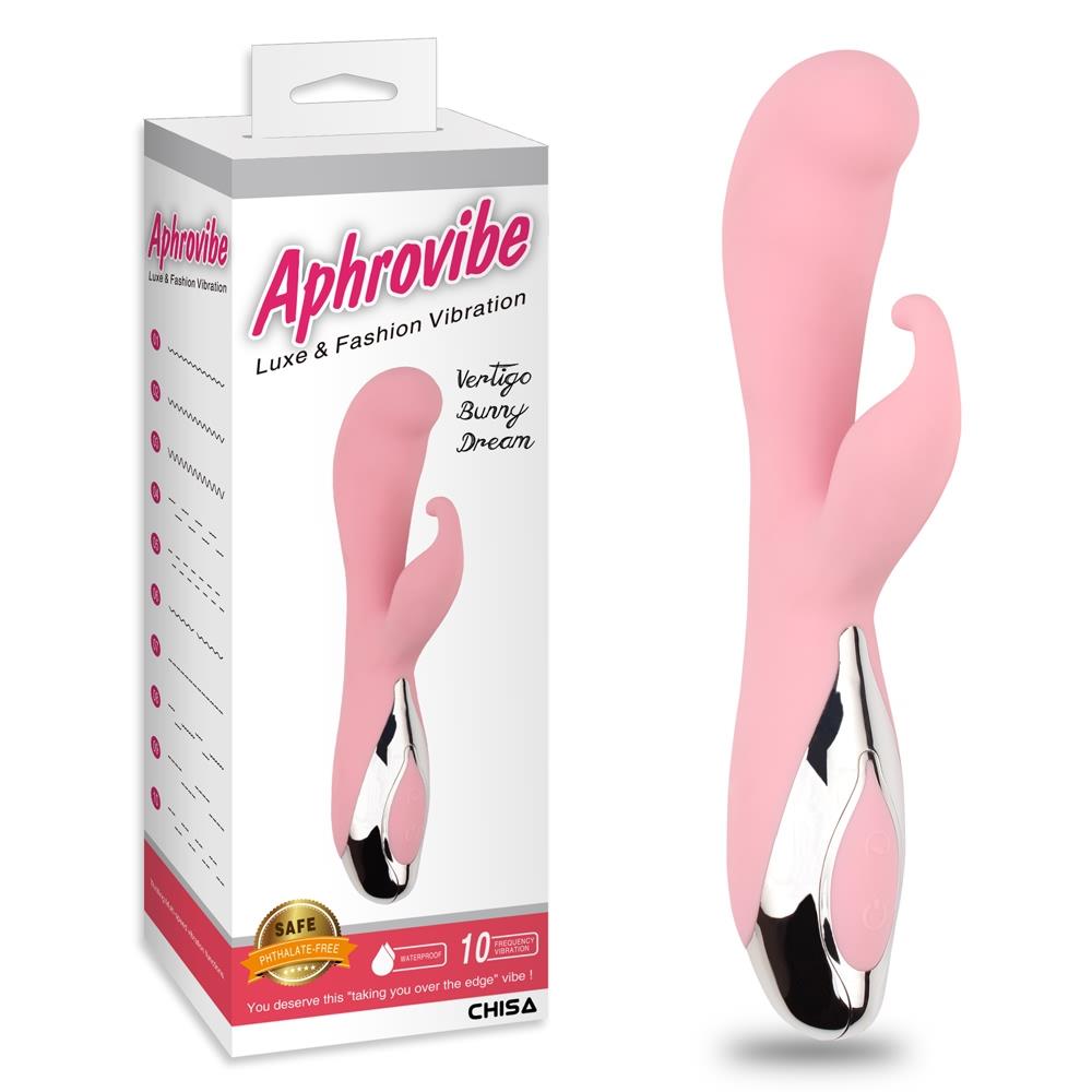 Vibrator iepuraș din silicon Aphrovibe Vertigo Bunny Dream 19 cm