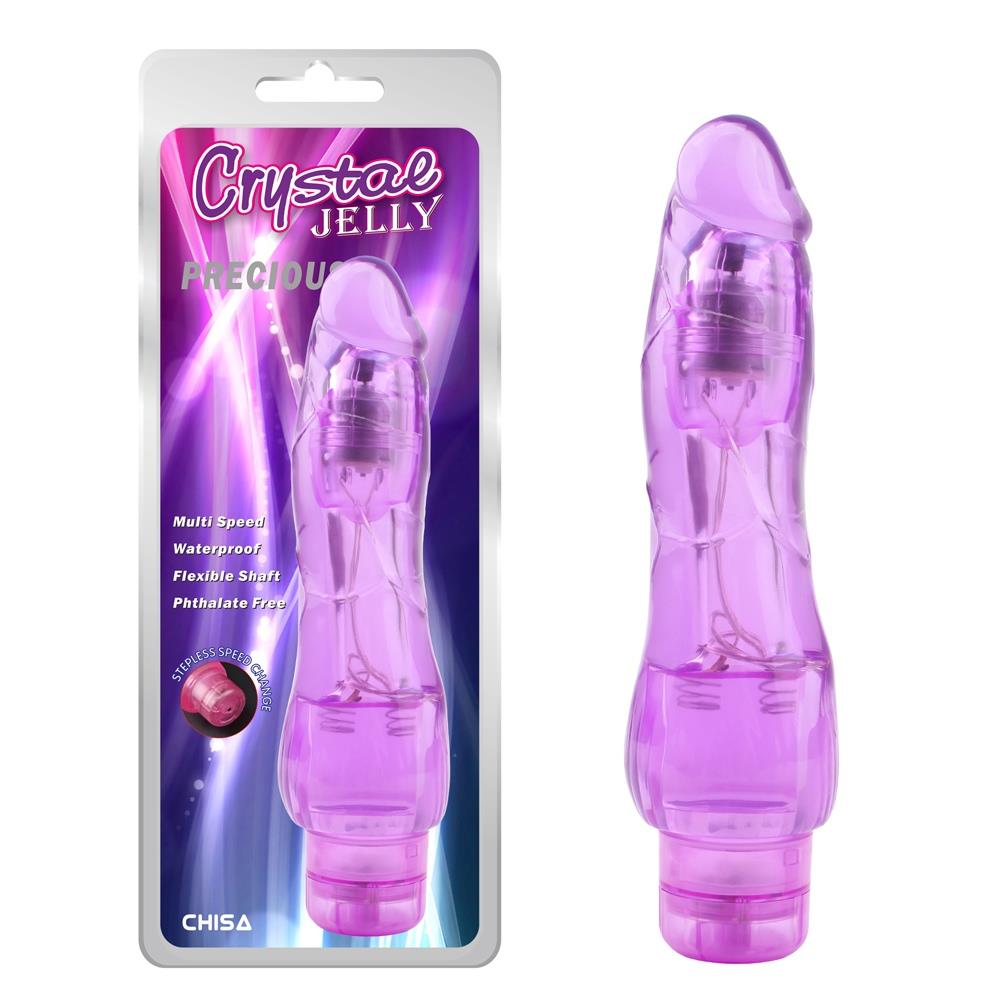 Vibrator realist CrystalJELLY Precious cu gel violet
