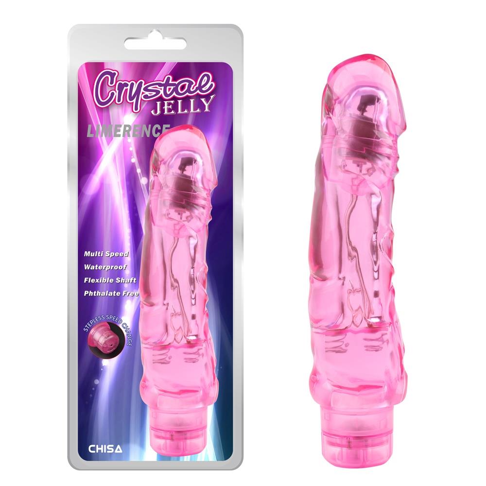 CrystalJELLY Vibrator cu gel realist Limerence roz