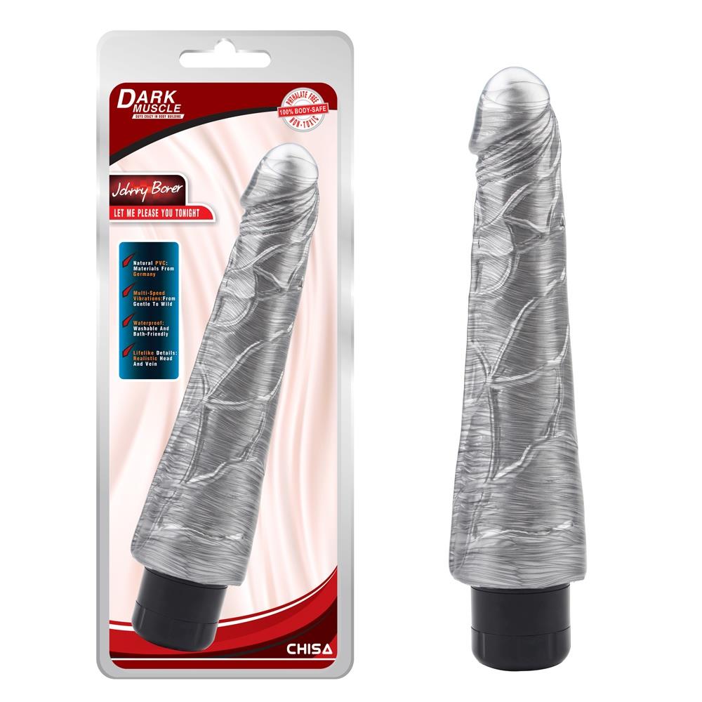 Vibrator realist DarkMuscle Johnny Boner argintiu 23 cm