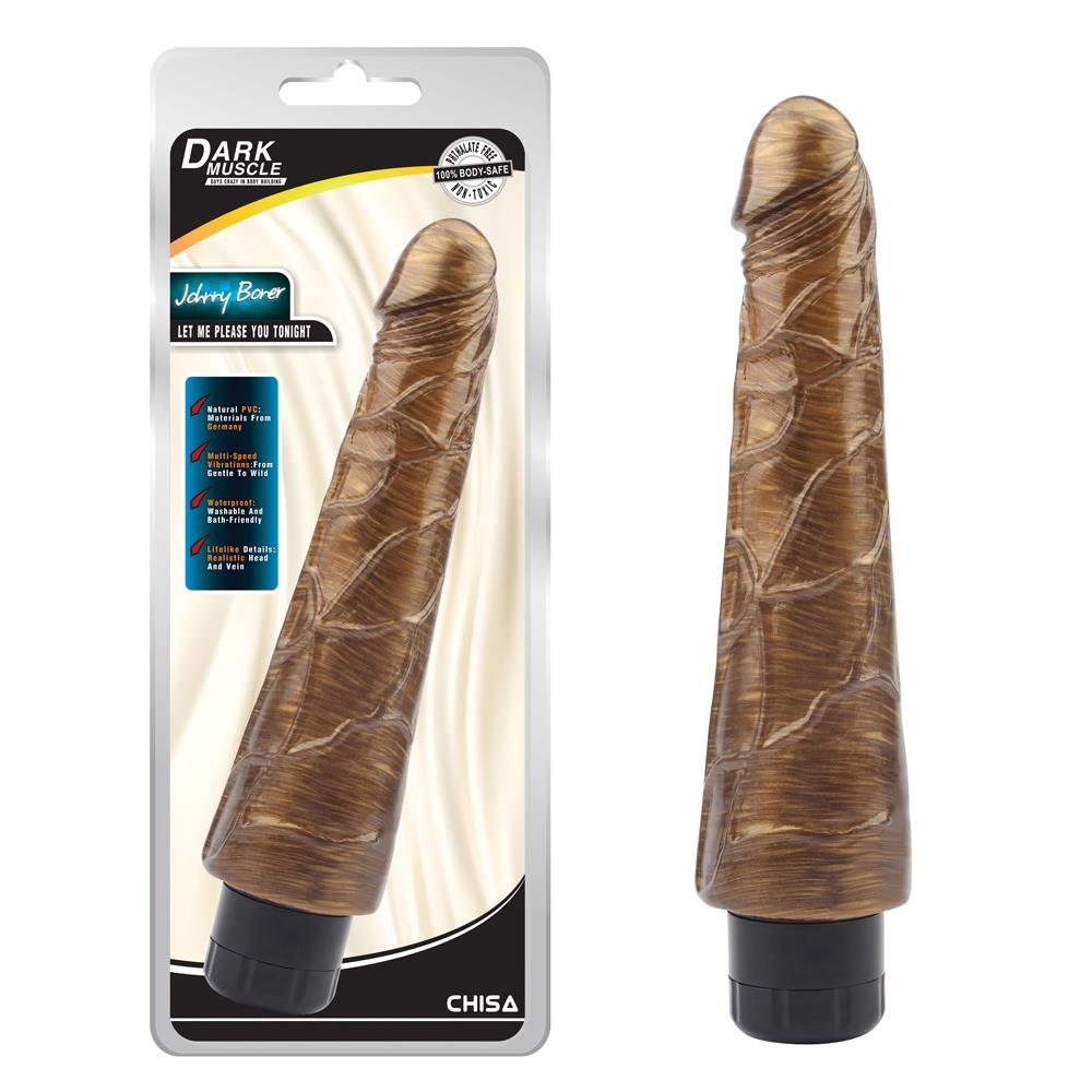Vibrator realist Johnny Boner Gold, auriu, 23 cm