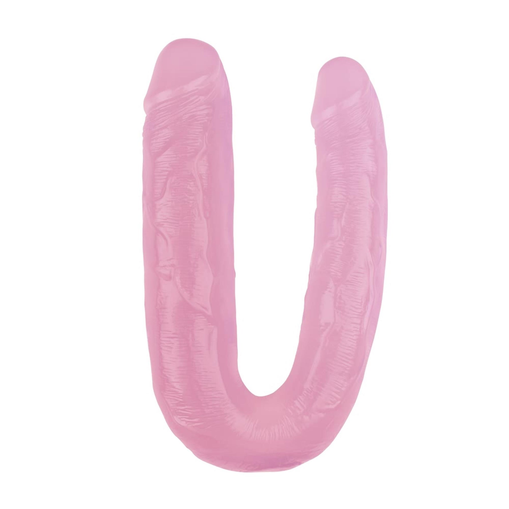 Dildo dublu HI Rubber roz 22 5 cm