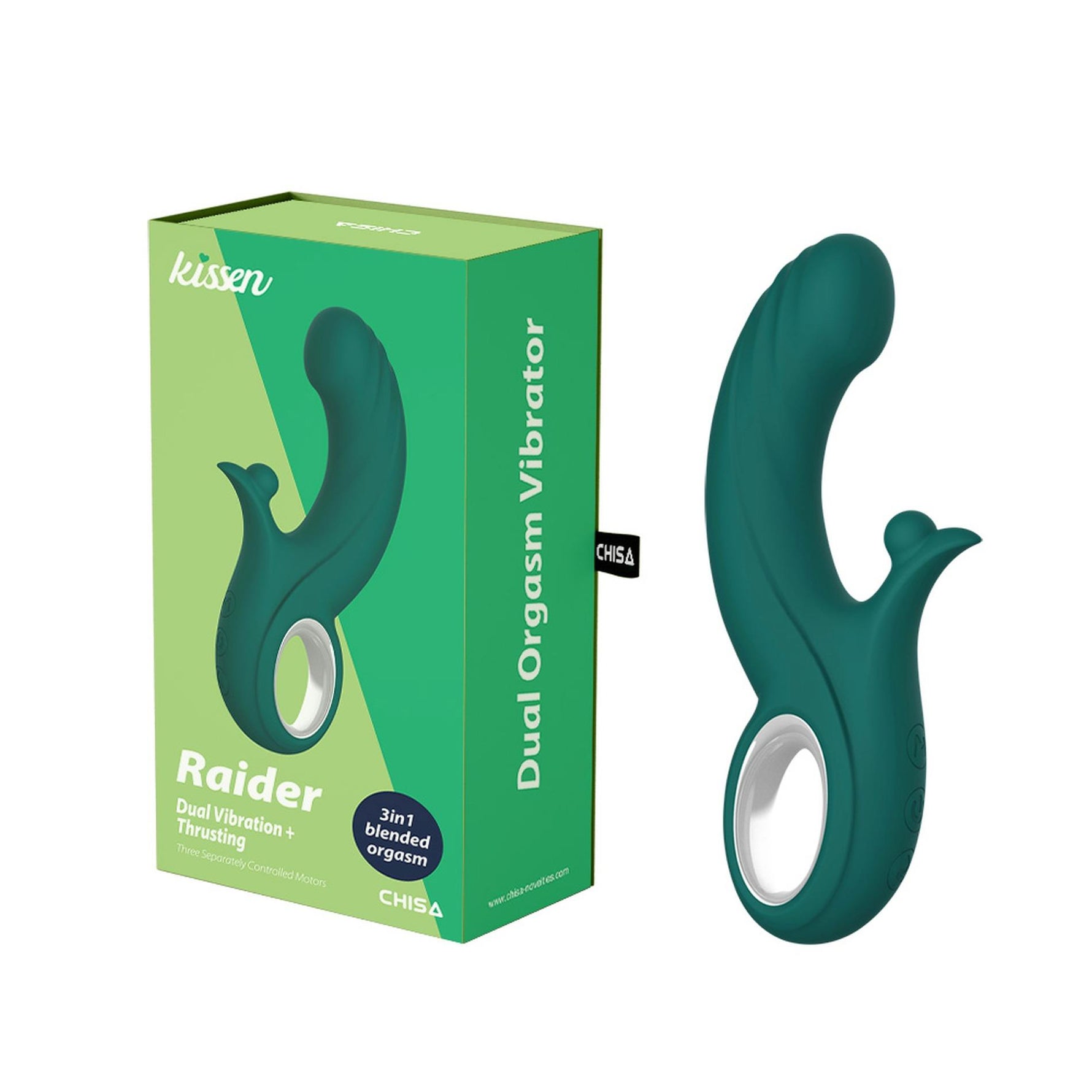 Vibrator stimulator din silicon Kissen Raider, impermeabil, 20 cm