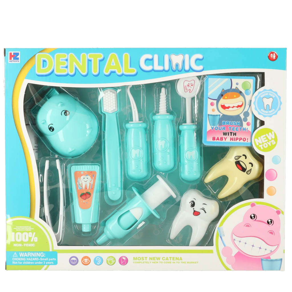Set medical dentist hipopotam albastru