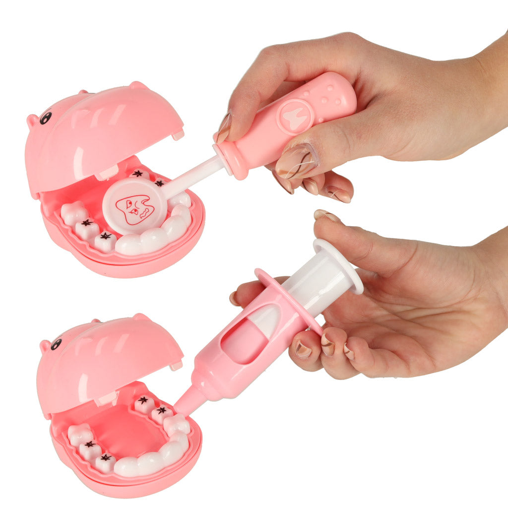 Set medical dentist hipopotam roz