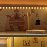 Casă de păpuși din lemn LULILO Peonio 70 cm LED roz