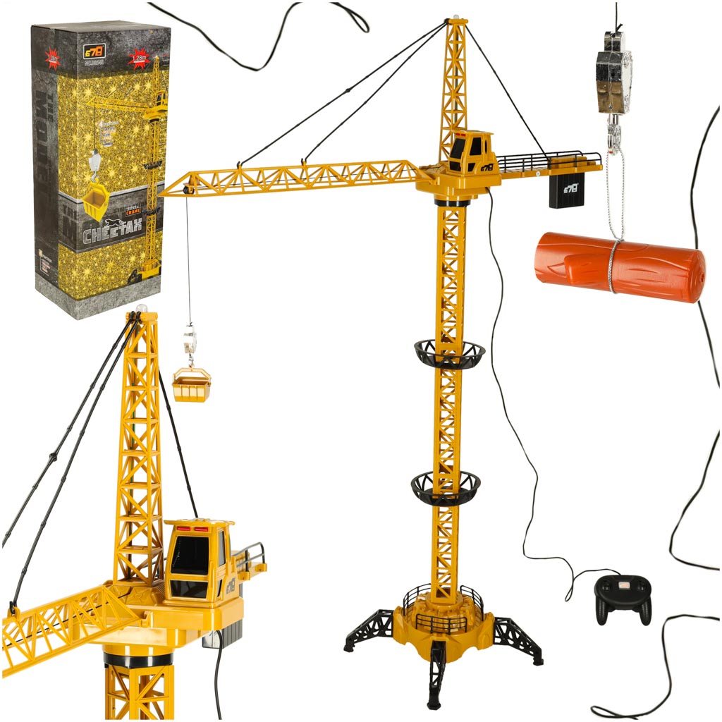 Macara de construcții RC controlată de la distanță cu cârlig 4CH 128 cm
