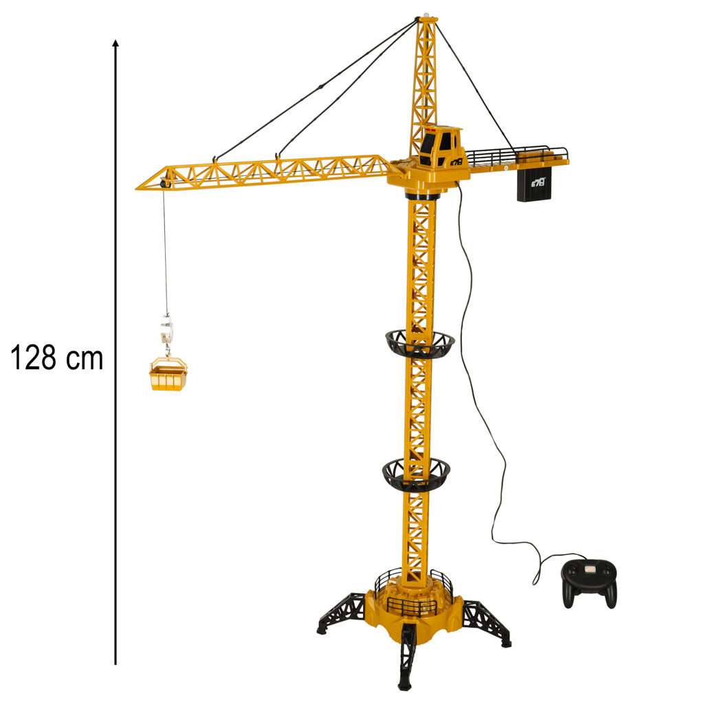 Macara de construcții RC controlată de la distanță cu cârlig 4CH 128 cm