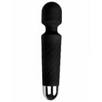 Vibrator EasyToys Mini Wand, Silicon Negru, USB, 20 cm, Impermeabil