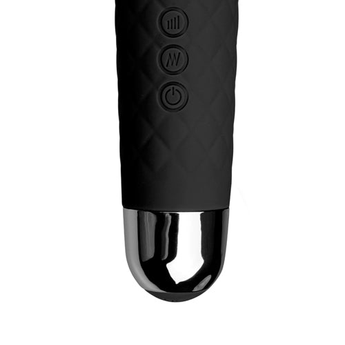 Vibrator EasyToys Mini Wand, Silicon Negru, USB, 20 cm, Impermeabil