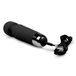 Vibrator EasyToys Mini Wand, Silicon Negru, USB, 20 cm, Impermeabil