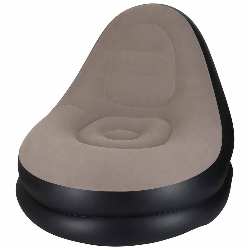 Șezlong cu suport pentru picioare, canapea gonflabilă, puf, pompă, set 2 în 1
