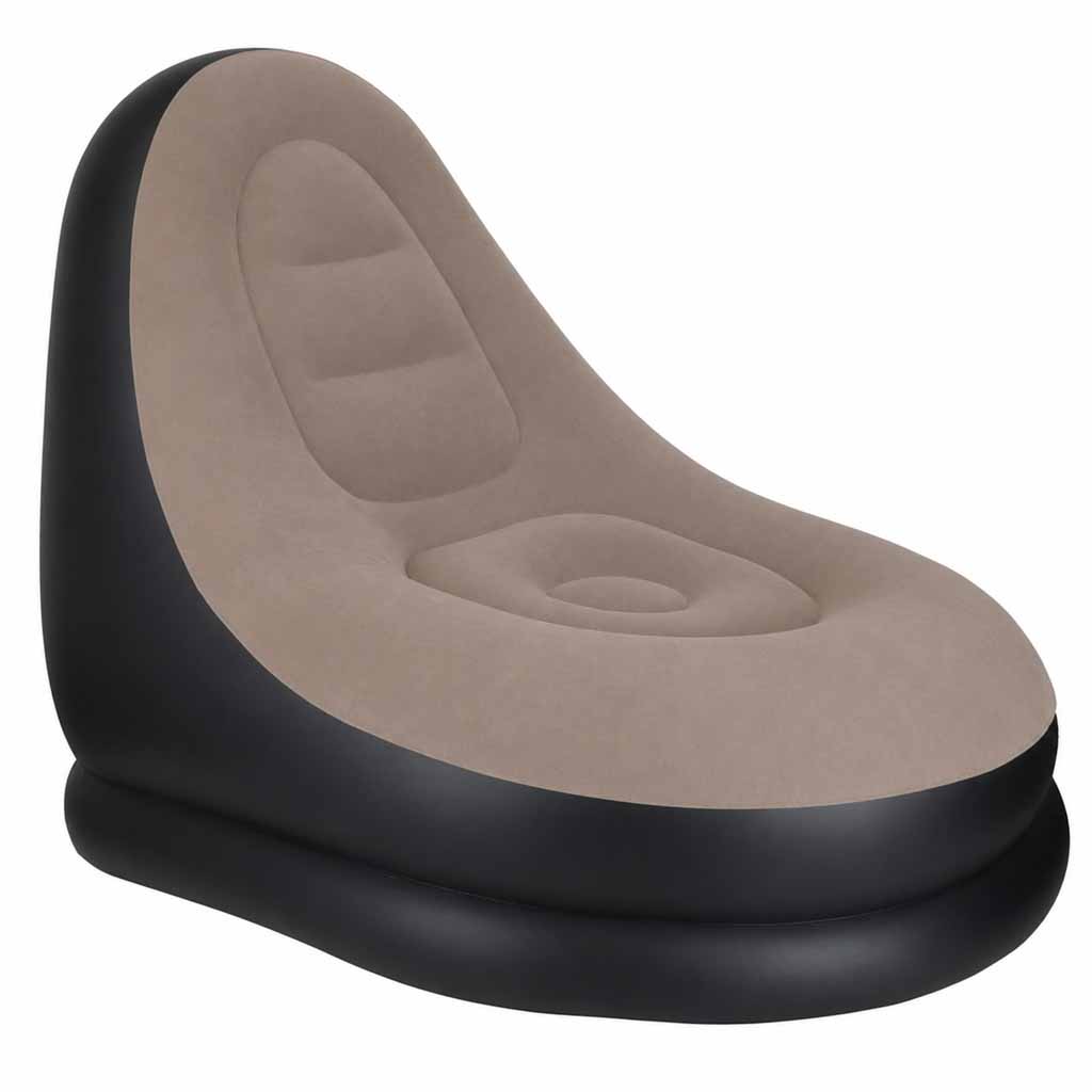 Șezlong cu suport pentru picioare, canapea gonflabilă, puf, pompă, set 2 în 1