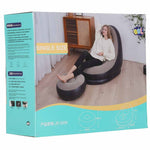 Șezlong cu suport pentru picioare, canapea gonflabilă, puf, pompă, set 2 în 1