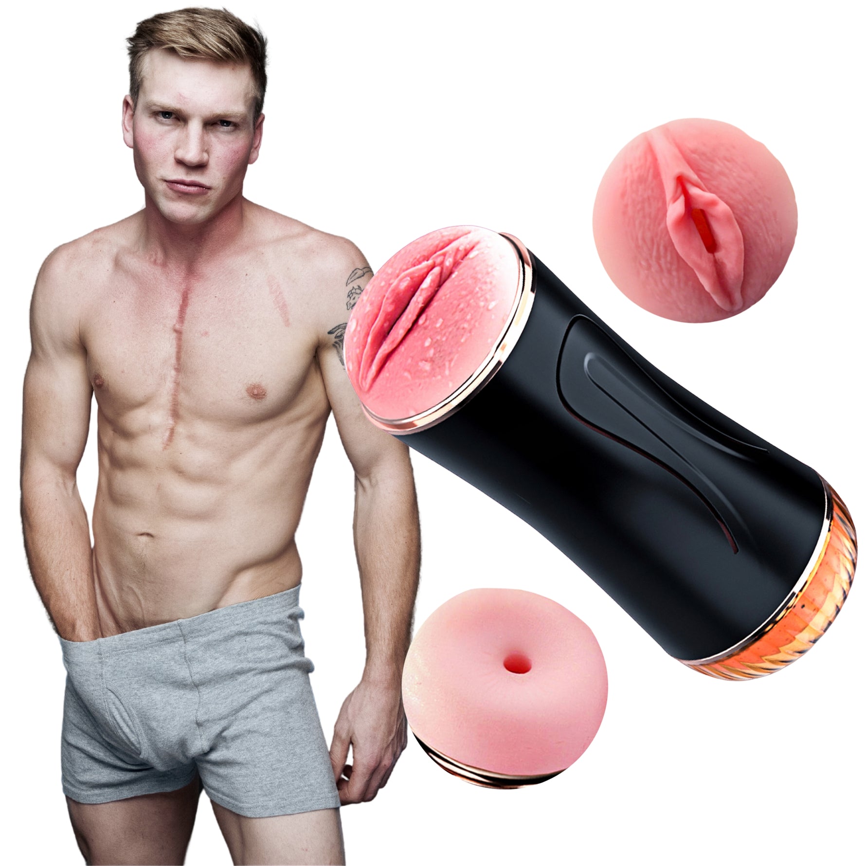 Masturbator vibrant cu două capete Fox USB seria B