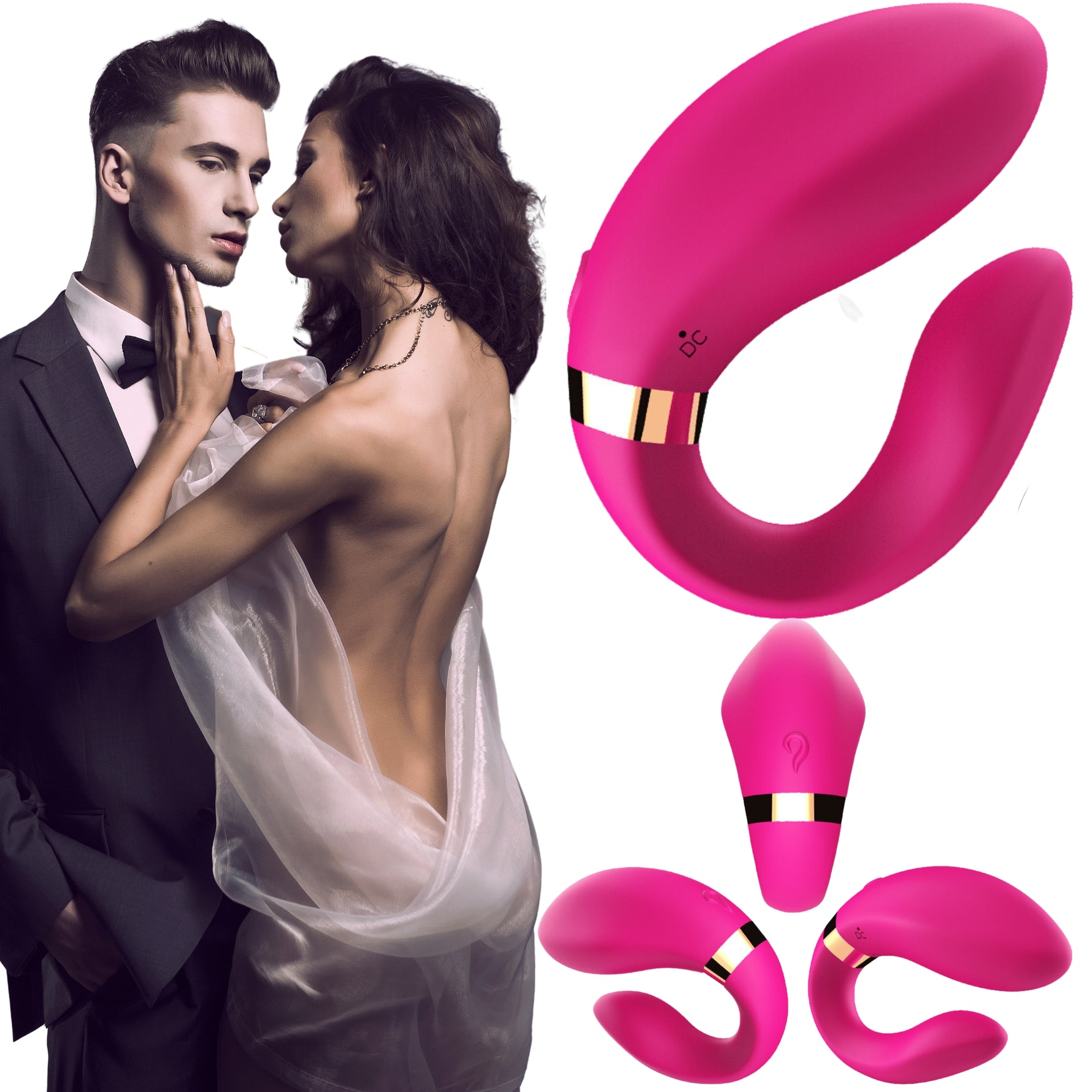 Stimulator Clitoridian din Silicon Roz Deschis Crescent USB Seria B Joy