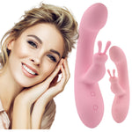 Vibrator USB din silicon Aphrovibe, model iepuraș, 19,5 cm