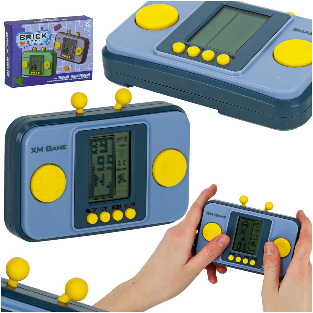 Joc de îndemânare, consolă electronică, joc retro, portabil, de buzunar, albastru