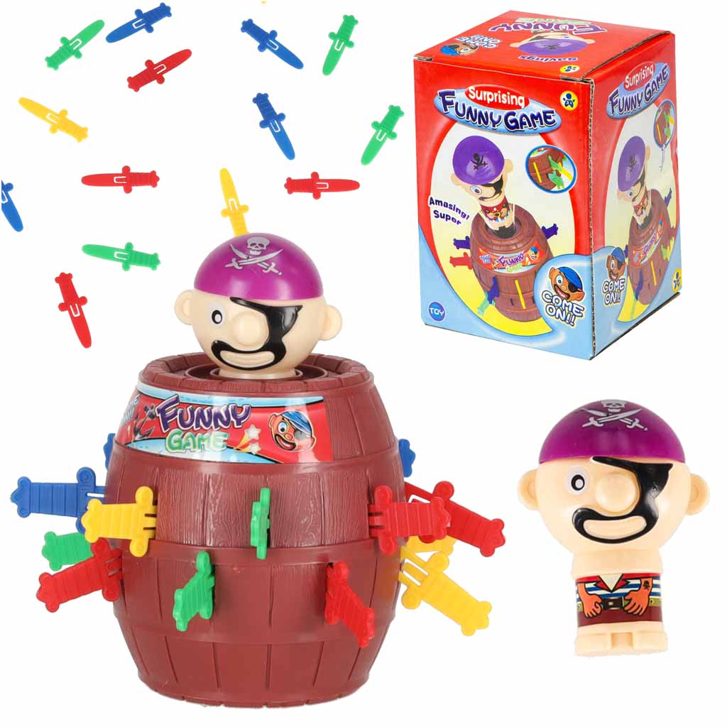 Joc de îndemânare Crazy Pirate Barrel Înțeapă piratul 9 x 9 x 12,5 cm