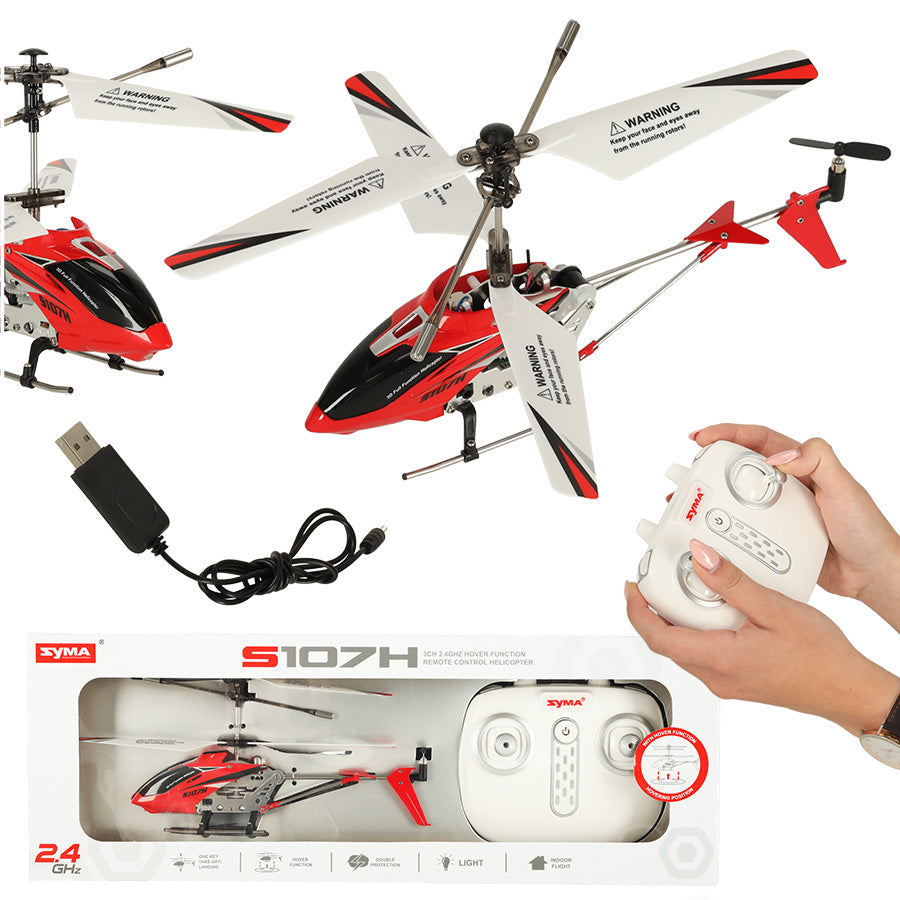 Elicopter telecomandat RC SYMA S107H 2.4GHz RTF roșu