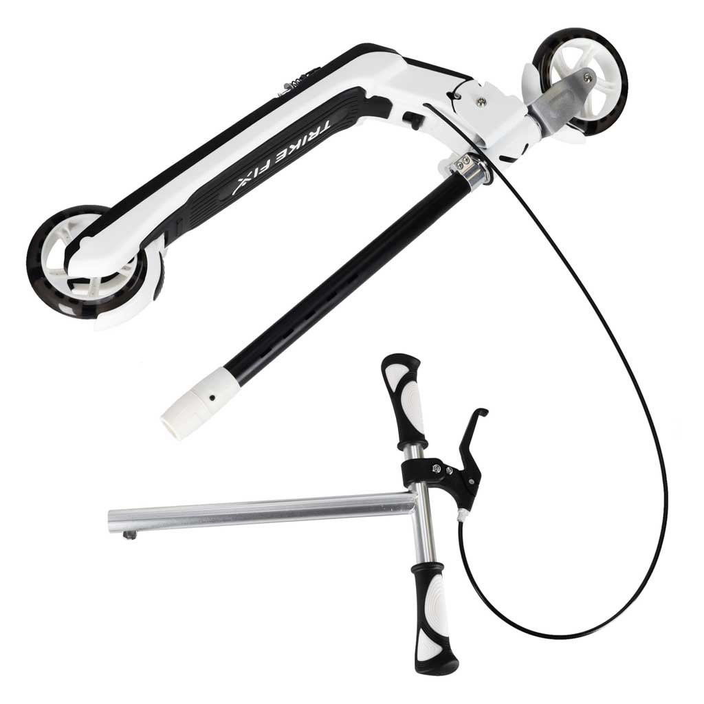 Trotinetă TRIKE FIX pentru copii cu două roți, LED, pliabilă, frâne duble, neagră