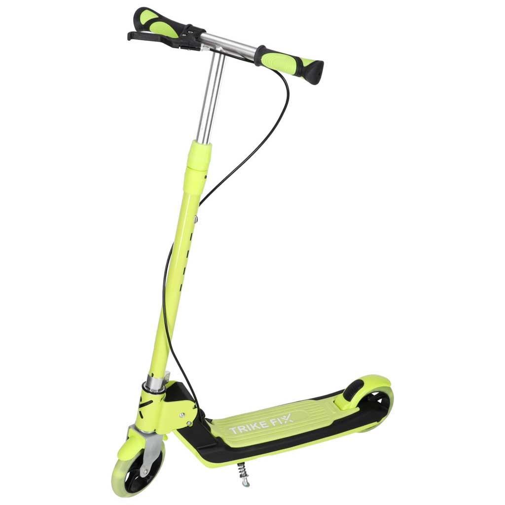 Trotinetă TRIKE FIX pentru copii cu două roți, LED, pliabilă, frâne duble, verde neon