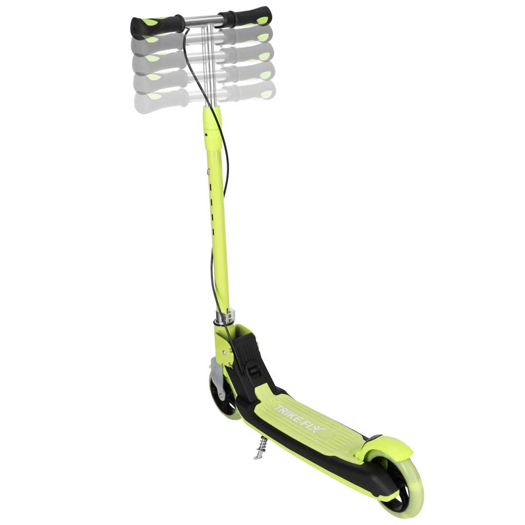 Trotinetă TRIKE FIX pentru copii cu două roți, LED, pliabilă, frâne duble, verde neon