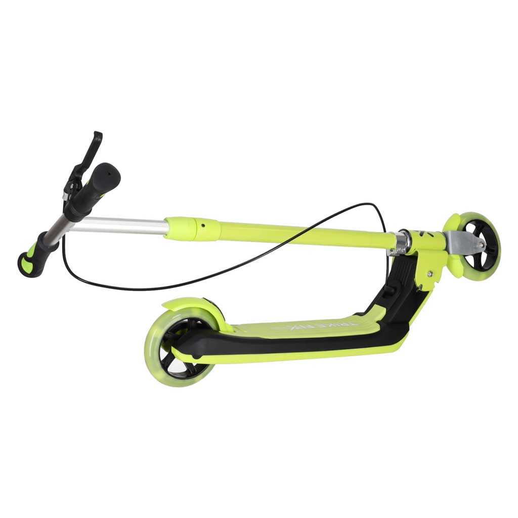 Trotinetă TRIKE FIX pentru copii cu două roți, LED, pliabilă, frâne duble, verde neon