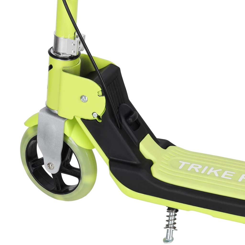 Trotinetă TRIKE FIX pentru copii cu două roți, LED, pliabilă, frâne duble, verde neon
