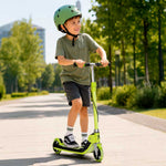 Trotinetă TRIKE FIX pentru copii cu două roți, LED, pliabilă, frâne duble, verde neon