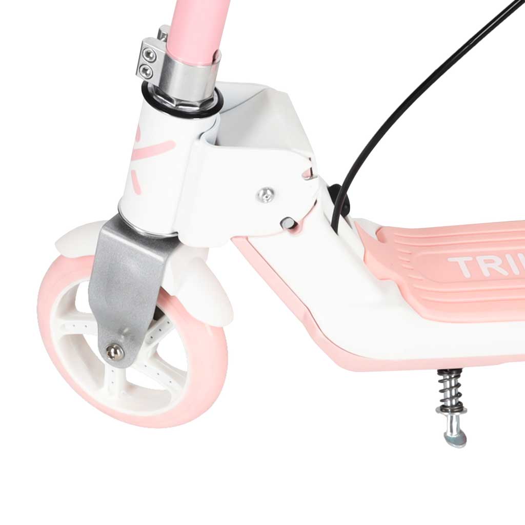 Trotinetă TRIKE FIX pentru copii cu două roți, LED, pliabilă, frâne duble, roz