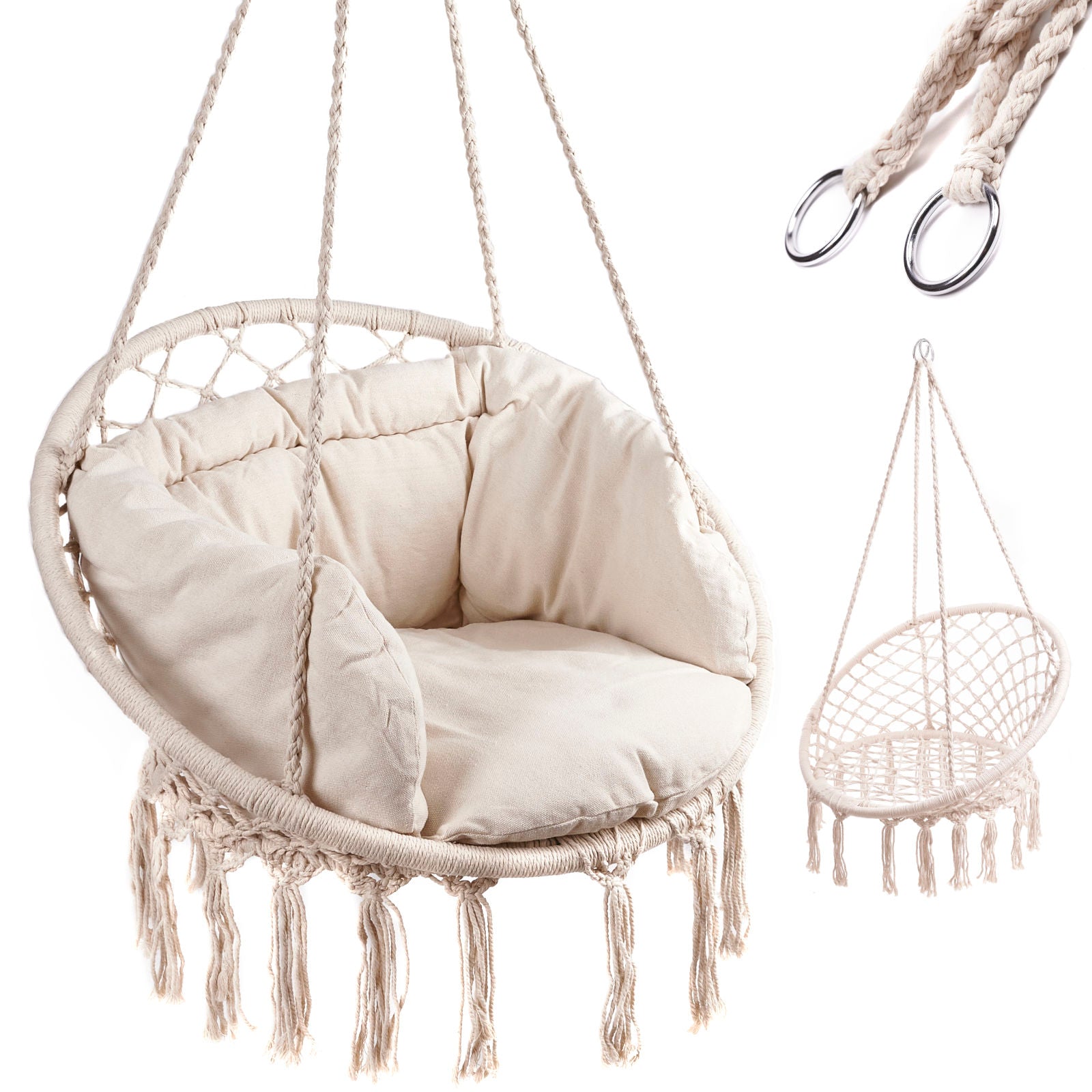 Balansoar LUARO cuib de berză cu pernă ecru 80 cm 150kg