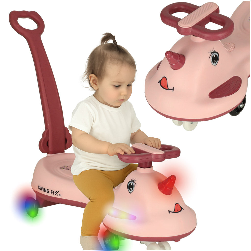 Trotinetă electrică Swing FIX S1 cu LED și mâner, roz, max. 65 kg