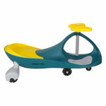 Cărucior gravitațional Swing Fix S3 cu LED și roți strălucitoare, galben sticlă