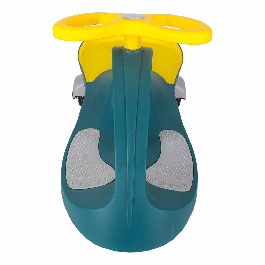 Cărucior gravitațional Swing Fix S3 cu LED și roți strălucitoare, galben sticlă